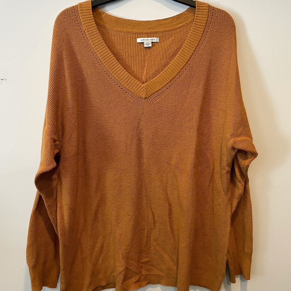 American Eagle Knit Sweater - Large, Orange rust